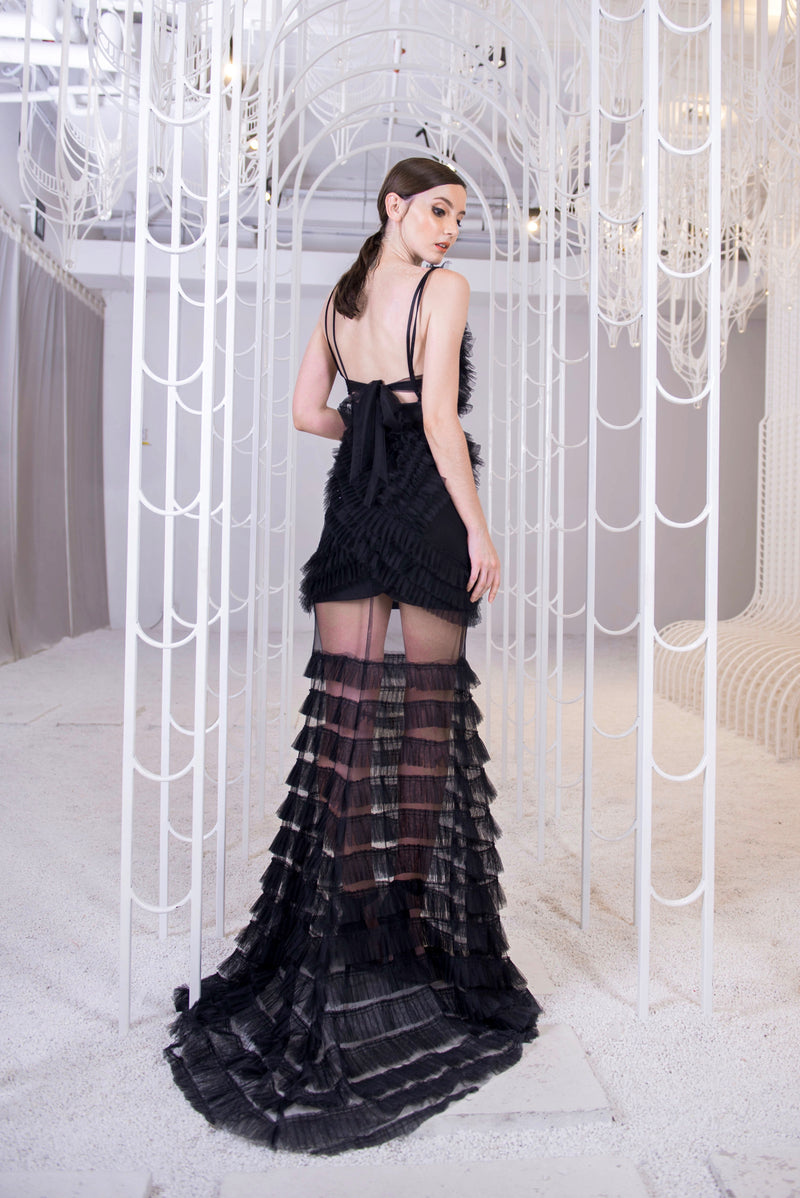 PS Black Ruffle Gown