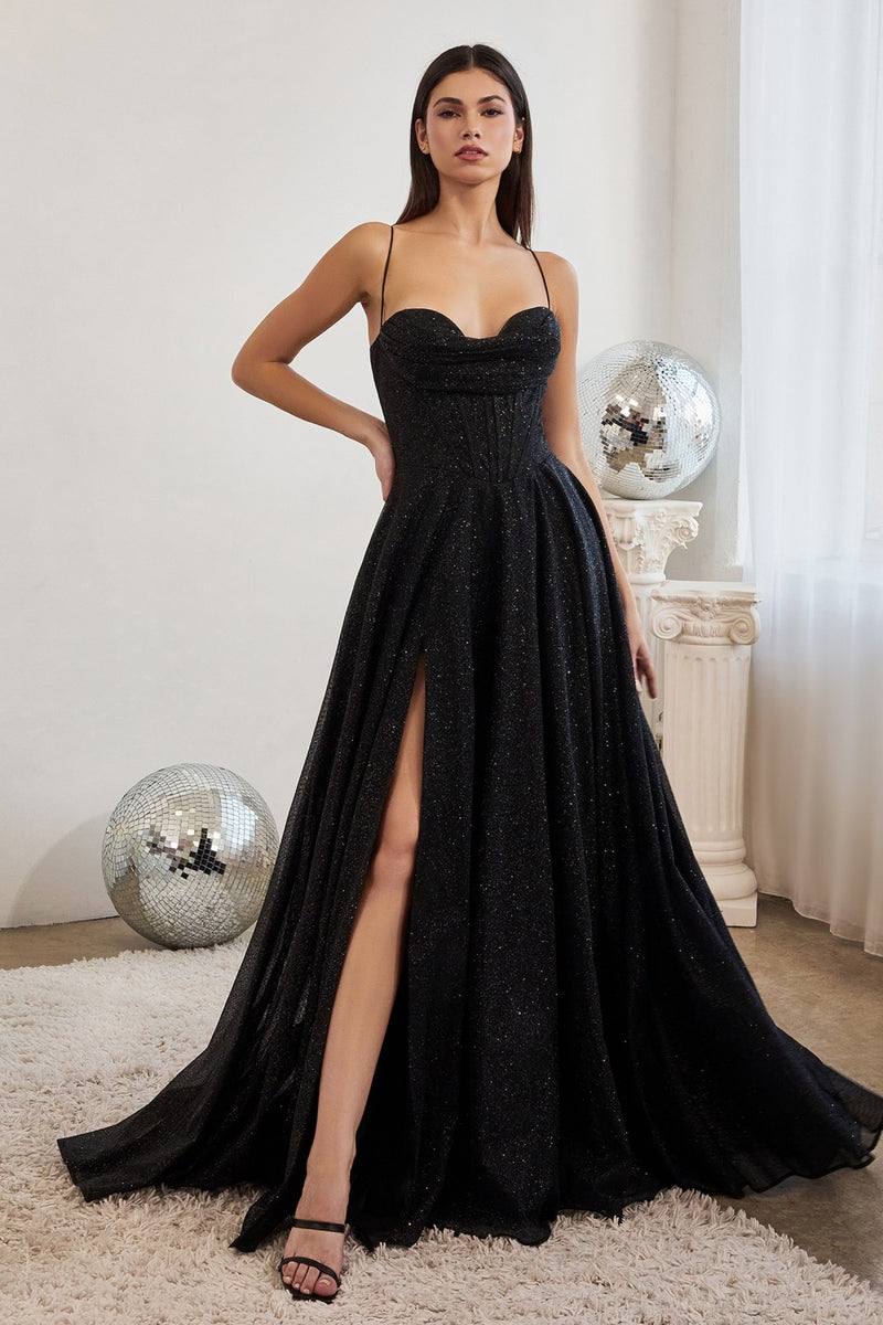 CD Thalia Stardust Black Flare Gown GlamEdge Dress & Gown CD Thalia Stardust Black Flare Gown GlamEdge Dress & Gown
