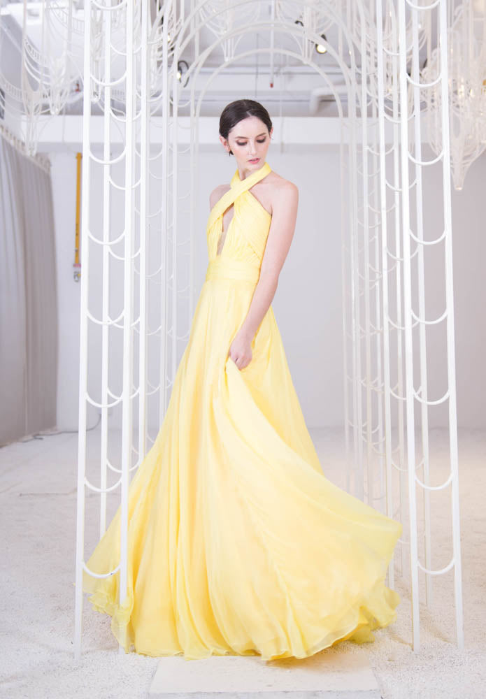 J Dusk to Dawn Yellow Gown