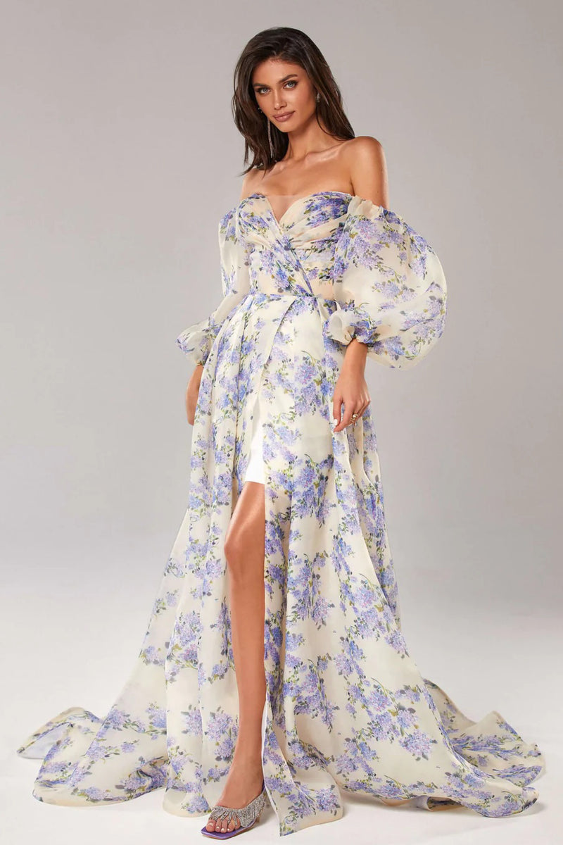 Milla Hydrangea Floral Organza Gown
