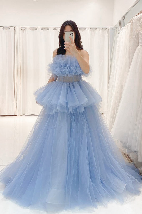 Nico Blossom Baby Blue Ballgown