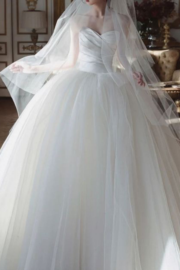 Tulle Sweetheart White Ballgown