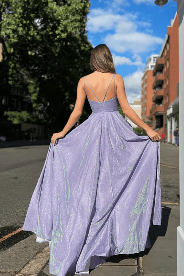 JA Gia Stardust Violet Gown