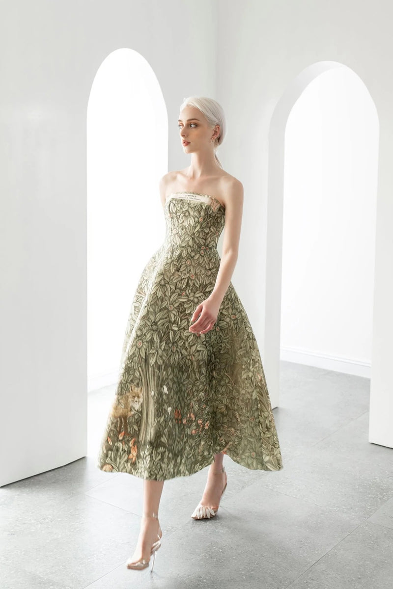 VD Lobbster Montsand Printed Jungle Dress GlamEdge Dress & Gown VD Lobbster Montsand Printed Jungle Dress GlamEdge Dress & Gown
