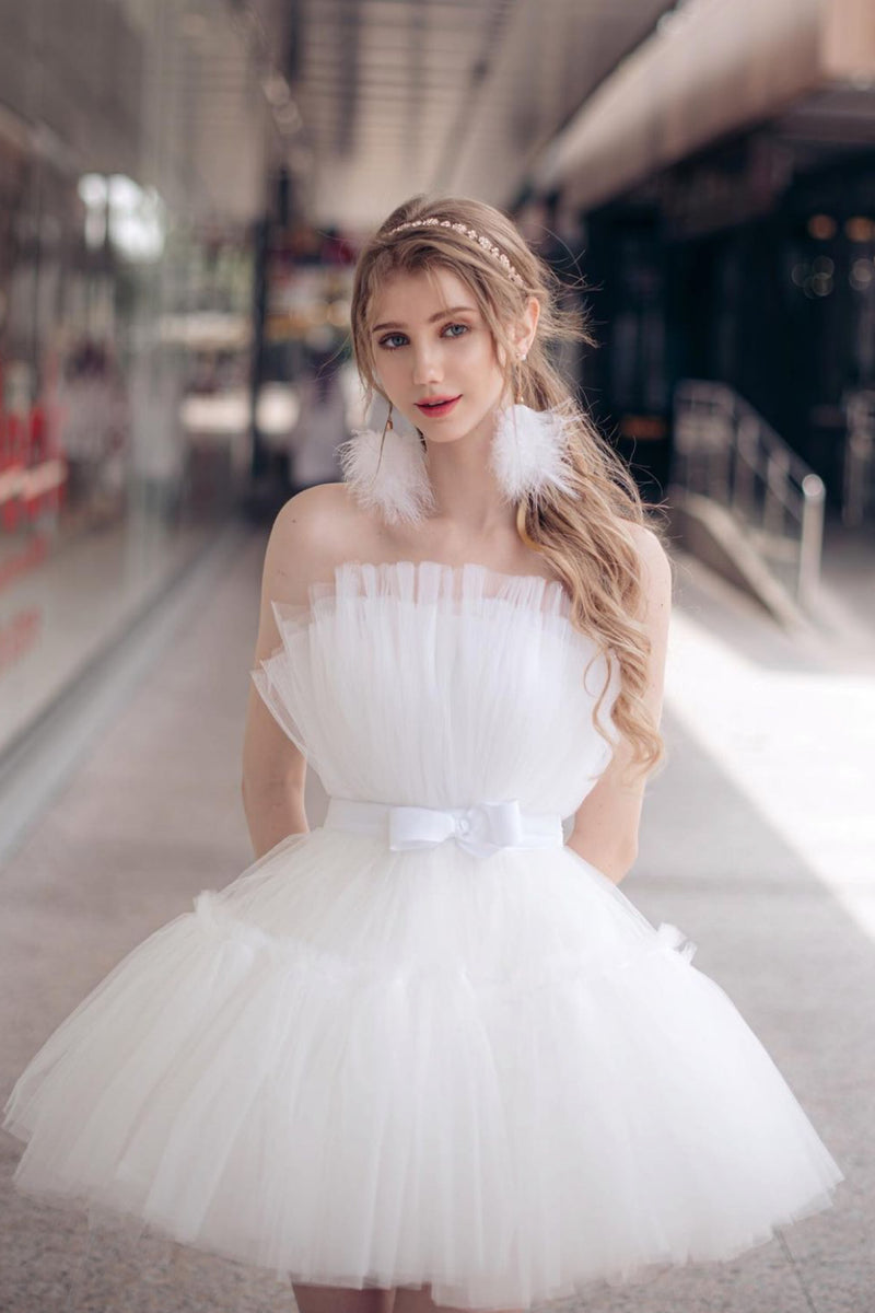 Barbie Tulle White Mini Gown