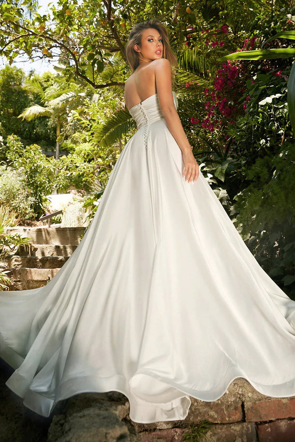 CD Satin Sweetheart White Gown