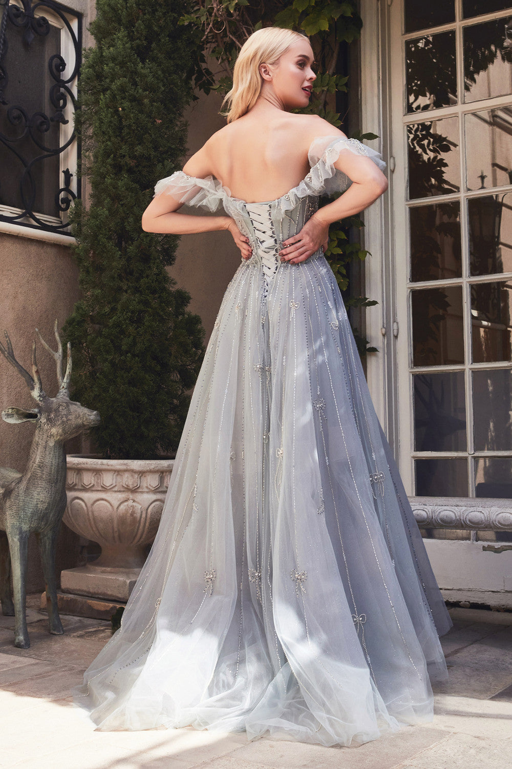 AL Ari Ribbon Off Shoulder Mist Gown – GlamEdge Dress & Gown