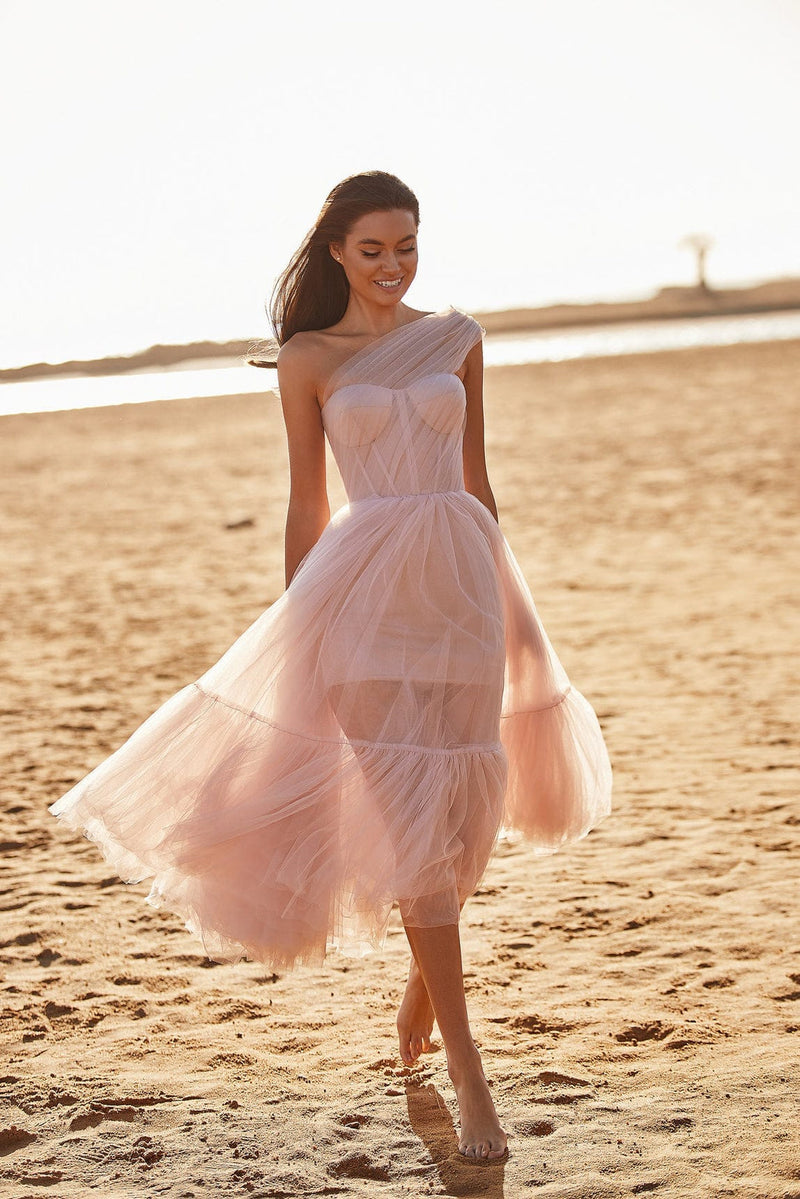 milla one shoulder tulle dress Lavender One-Shoulder Cocktail Tulle Dress S / 4 / Lavender