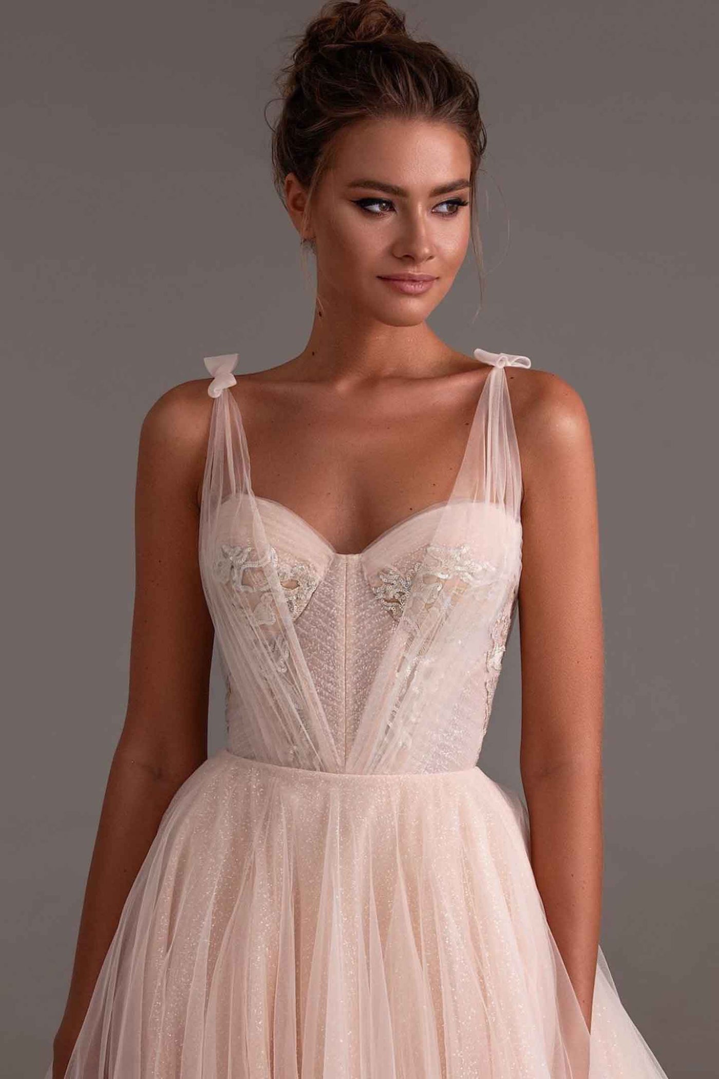 Milla Peach Tulle Gown – GlamEdge Dress & Gown