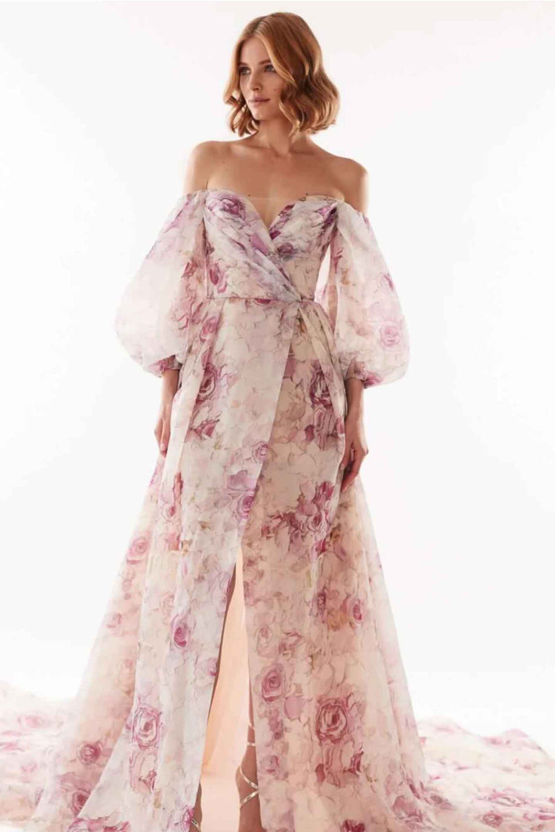 Milla Pink Peony Organza Gown