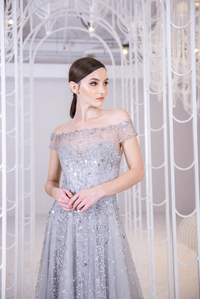 Shinning Stars Grey Gown