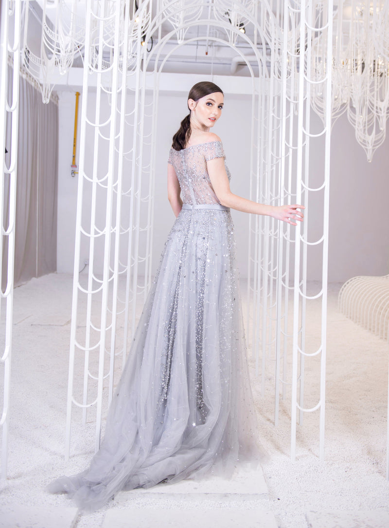 Shinning Stars Grey Gown